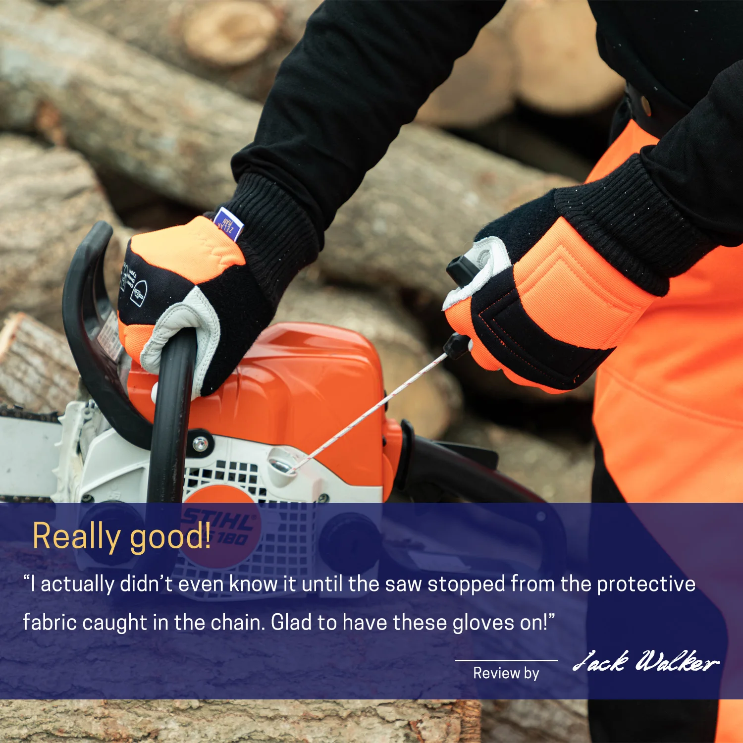 WISEPRO Chainsaw Gloves, Leather Gloves, Anti-cut Chainsaw Gloves with 12 Layers Protection on Left Hand Back Only