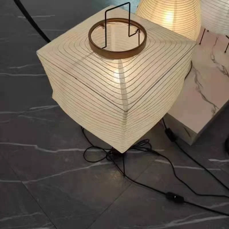 Handmade paper lamp  iron bracket  LED table light Diminum lantern floor lamp Bedroom decorative rice paper floor lamp
