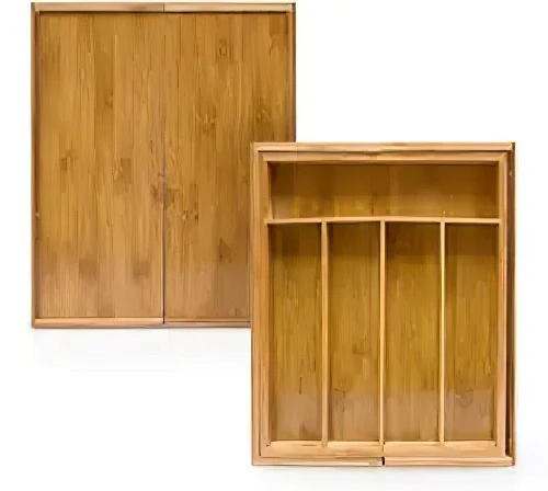 Бамбуковый органайзер для выдвижных кухонных ножей и