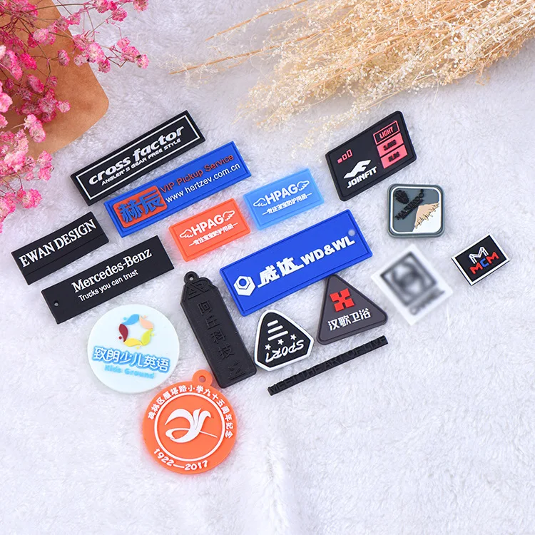 Wholesale Custom Garment Transparent Silicone Label 3D PVC Rubber Labels For Clothing