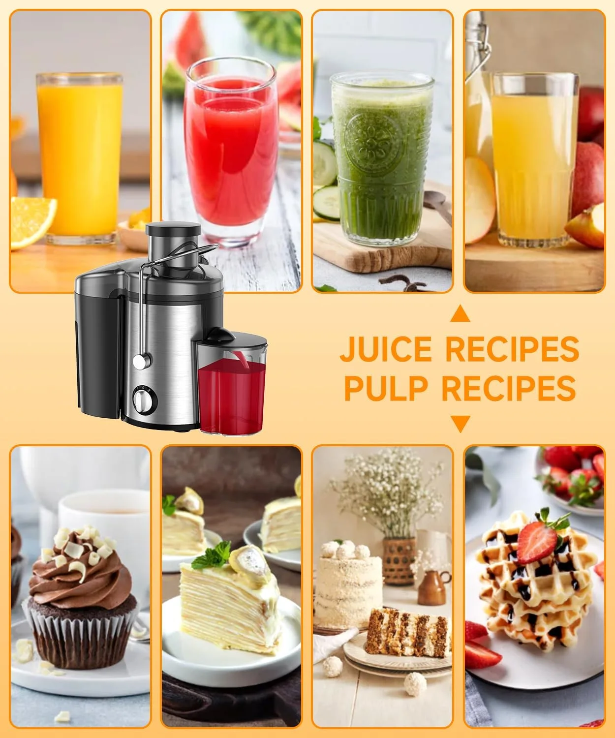 Wide Chute for Whole Fruits High Yield Juice Extractor Compact Centrifugal Juicer Anti-drip Juicer Machine