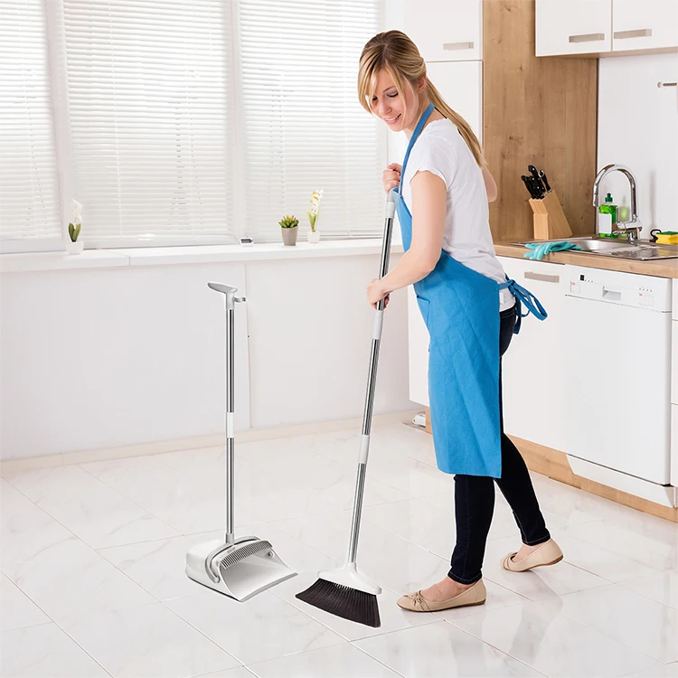 Best Selling Dustpan and Brush Set Extendable Long Handle Broom and Dustpan for Home Cleaning with Durable Plastic PP Aluminum