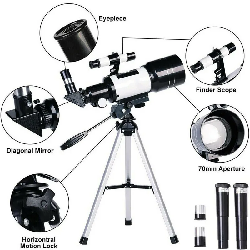 Astronomical Telescope F30070 150X Zoom HD Outdoor Monocular With Tripod For Children Observation Scope Gift