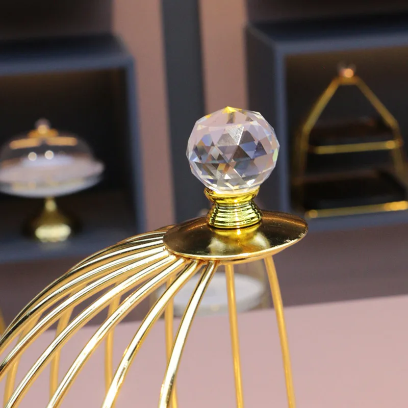 3 Tier Golden Serving Dessert Stand Display Restaurant Food Cupcake Storage Rack Wedding Decor Luxury Birdcage Cake Stand