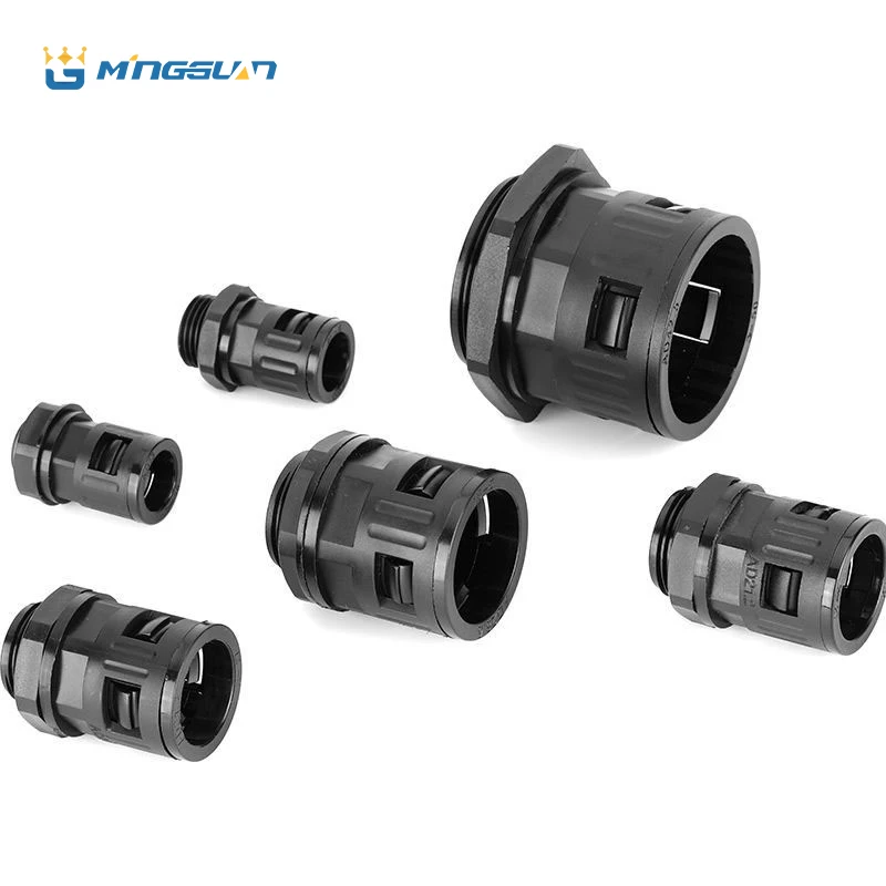 Pipe Fittings, Nylon Plastic Flexible Conduit Fitting, Corrugated Conduit Connector, Straight Connector, AD13.0