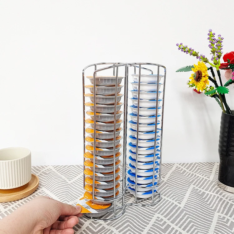 Display Rack For Tassimo 32 Coffee Pack Iron Chrome Plated Metal Wire Home Coffee Capsule Holder