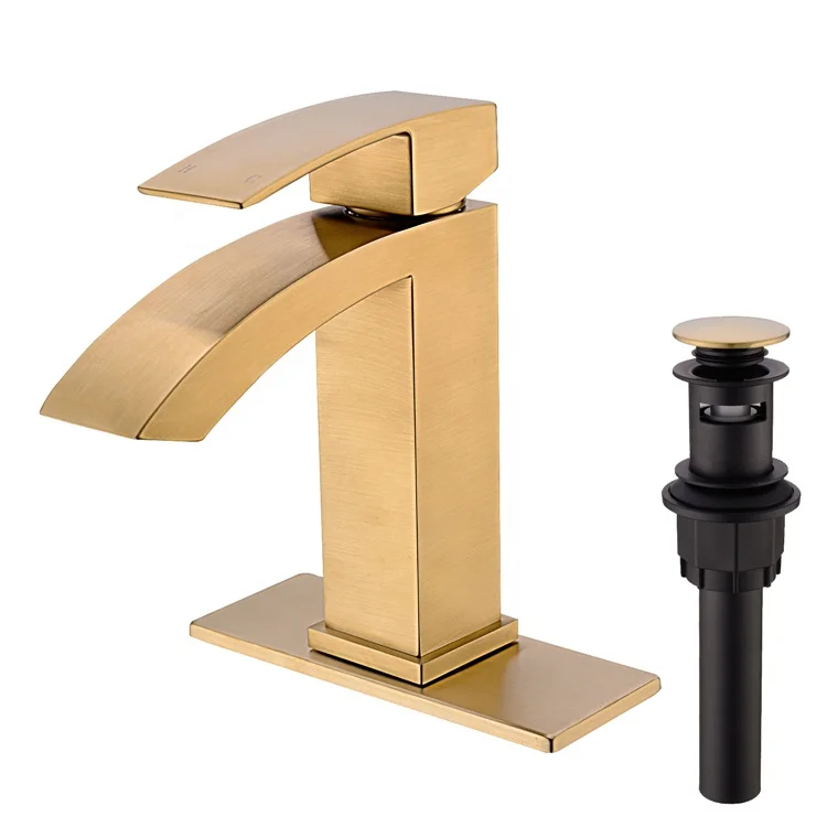 
Solid Brass basin mixer faucet sink tap mixer faucet single handle tap with Pop up drain Basin bathroom hot cold water mixer tap 