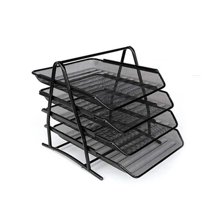 Wholesale Durable Home School Office Stationery A4 Magazine Desktop Metal Mesh Document File Holder Stand