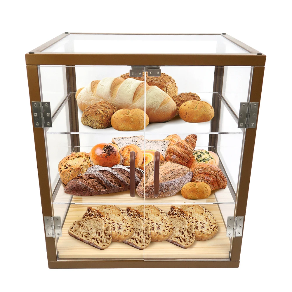 Custom And Wholesale Stand Bread Bakery Cabinet Cake Showcase Acrylic Pastry Display Case With High Quality