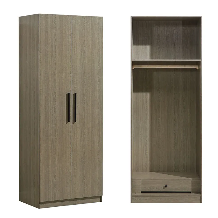Деревянная мебель простой гардероб конструкции 2 открытой двери шкаф для одежды