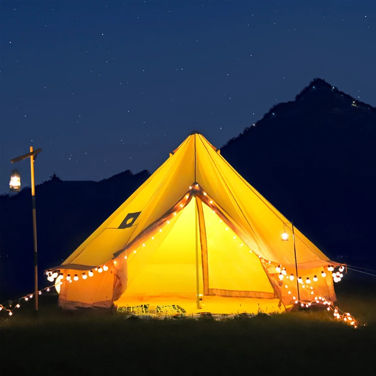 10 Person Huge Outdoor Glamping Tents Canvas  Bell Tent Winter Tent