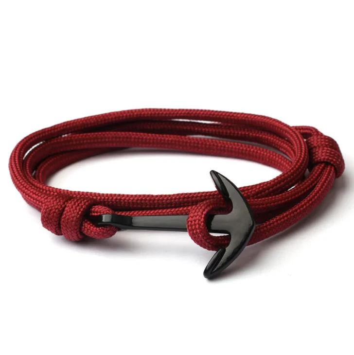 Браслет унисекс с морской веревкой и длинным якорем для мужчин женщин