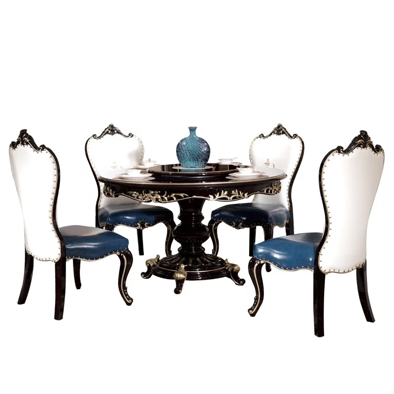 Роскошный Деревянный резной обеденный стол, набор из 6 стульев, мебель для столовой, 1 шт.