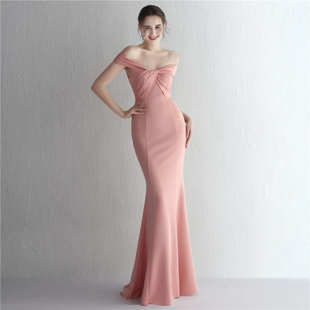 19229# 2022 New Satin dresses Fashion Sexy Sleeveless Trumpet Celebrities Party Prom Evening Car model exhibition Dress