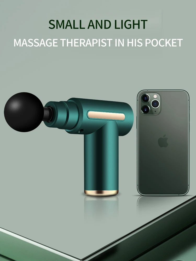 Mini LCD Touch Screen 6 Speeds Rechargeable heads deep muscle mini massage gun tissue massage gun