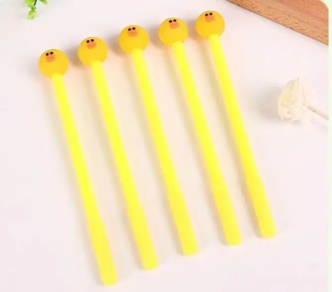 wholesale Promotional Gift Cute Rabbit animal penguin Pompom Plush Ballpoint  Carrot Pen For School Office unique plastic ball p