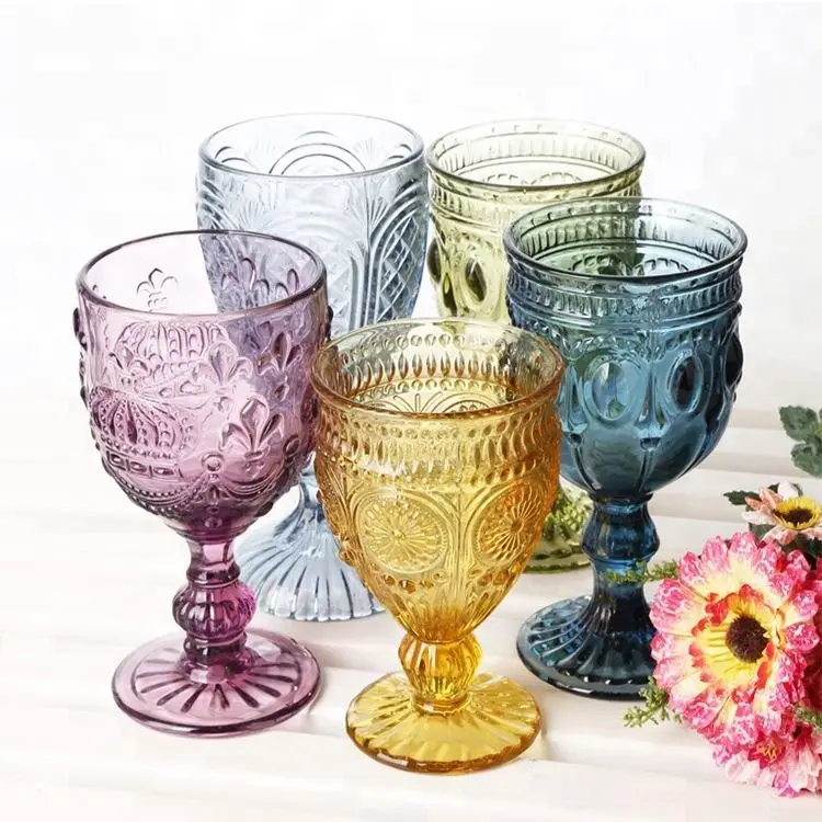 Wholesale Stock High Quality Luxury Designed Vintage Retro Wine Glass