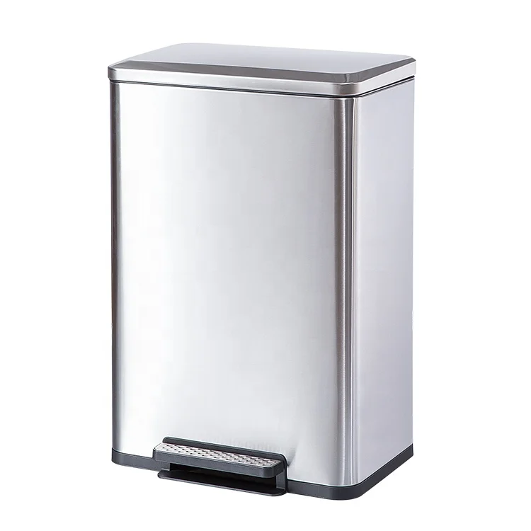 Stainless Steel Step Trash Can 50L  Pedal Trash Bin with Lid Kitchen Large Size Dustbin