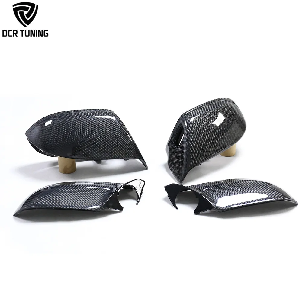 4 PCS/SET Carbon Fiber Wing Mirror Cover for Audi A7 S7 With Lane Blind Assist Auto Rearview Replace Mirror Shells 2011-2017