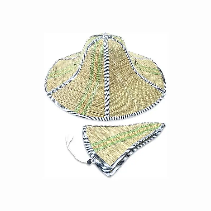 summer flat brim travel beach straw hat Beach Sun Protection Hats straw cap outdoor bucket hat  for fisherman