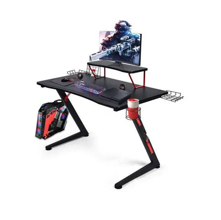 Office Furniture Pc Computer Table Partition Desk Student Learn Ergonomic Dual Motor Metal Leg Base Executive With Side