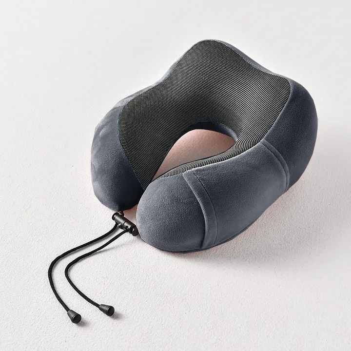 Travel Neck Pillow, U-Shape Head Support Soft Pillow with Side Storage Bags, for Sleep Rest, Airplane