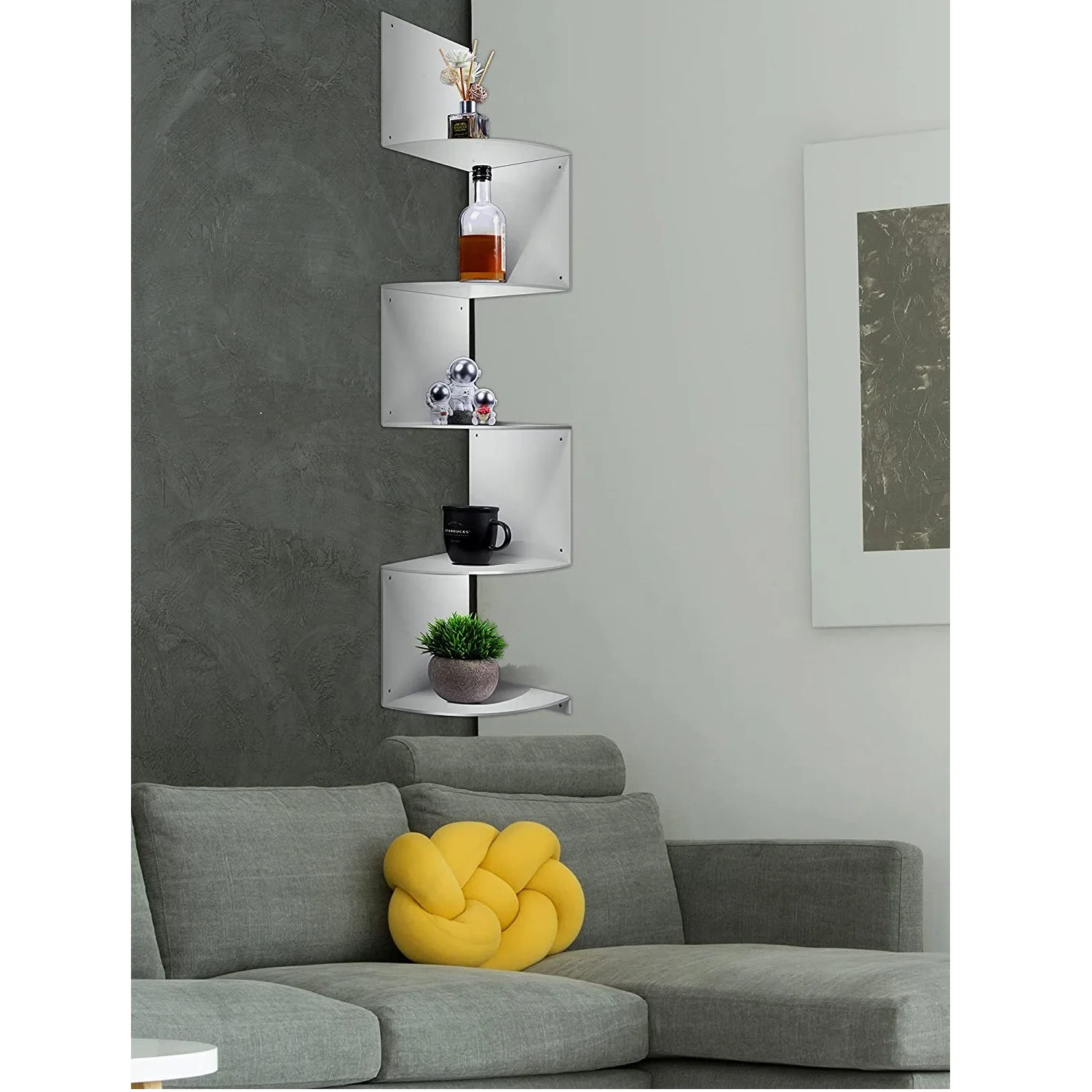 Acrylic Corner Shelf, Wall Mount Corner Shelf Acrylic Floating Corner Shower Storage Organizer with Square Acrylic Board