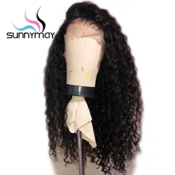 Sunnymay Pre Plucked Full Lace Human Hair Wigs 130% Glueless Curly Wigs Brazilian Remy Hair Full Lace Wigs Bleached Knots