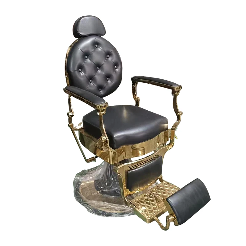 2023 новейшее прочное плоское сиденье в европейском стиле Черное и Золотое парикмахерское кресло стильные стулья для салона гарантия 10 лет
