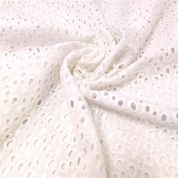 Popular Hot sale Undyed White 100% Cotton Fabric with Embroidery for Accessories