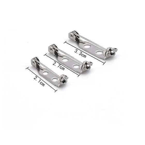 Simple stainless steel brooch accessory Pin base with locking buckle assembly DIY titanium steel handmade jewelry findings