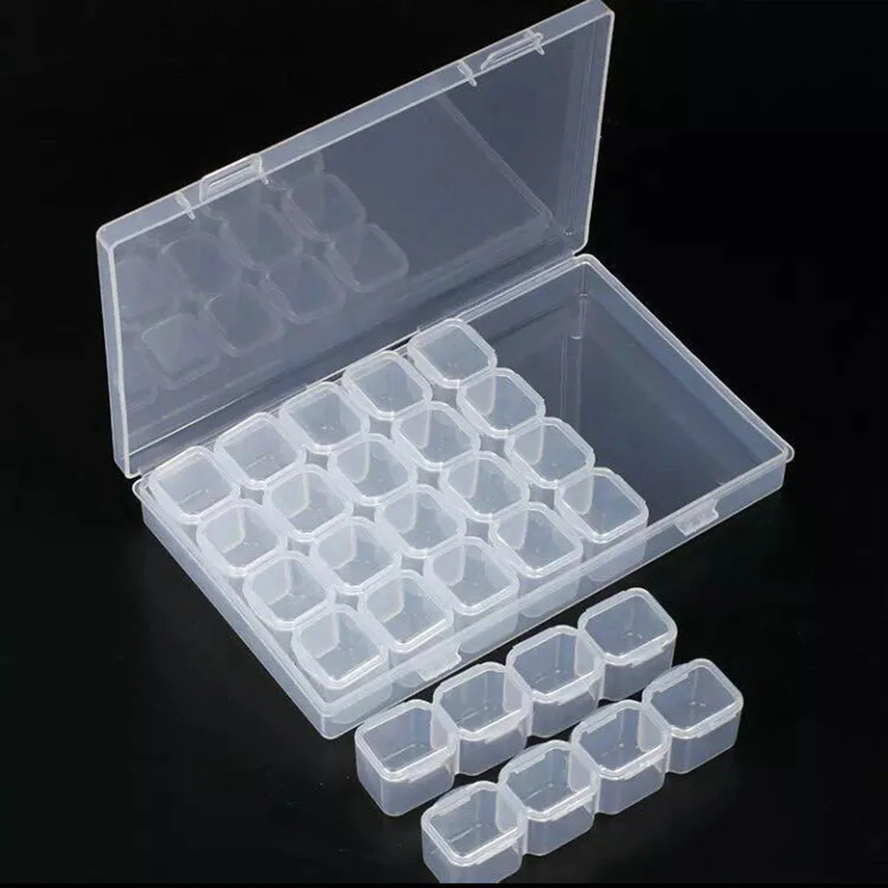 Seeds Storage box 28 Grids Diamond Painting Boxes Diamond Art Accessories Plastic Organizer Bead Organizer