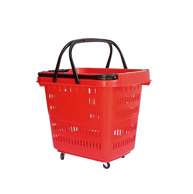 Leke plastic 20 L Shopping Basket Colorful Shopping Baskets New PP Rolling Plastic Shopping Baskets