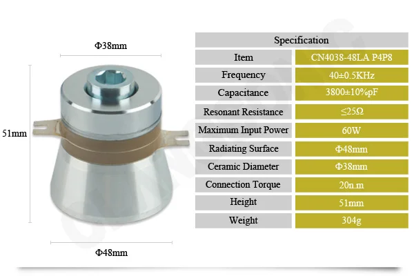 
Clangsonic Ultrasonic Cleaning Transducer Ultrasonic Transducer 40khz Black Pzt4 5200pf±10%pf 6 Months Provided 60watts CN;ZHE 