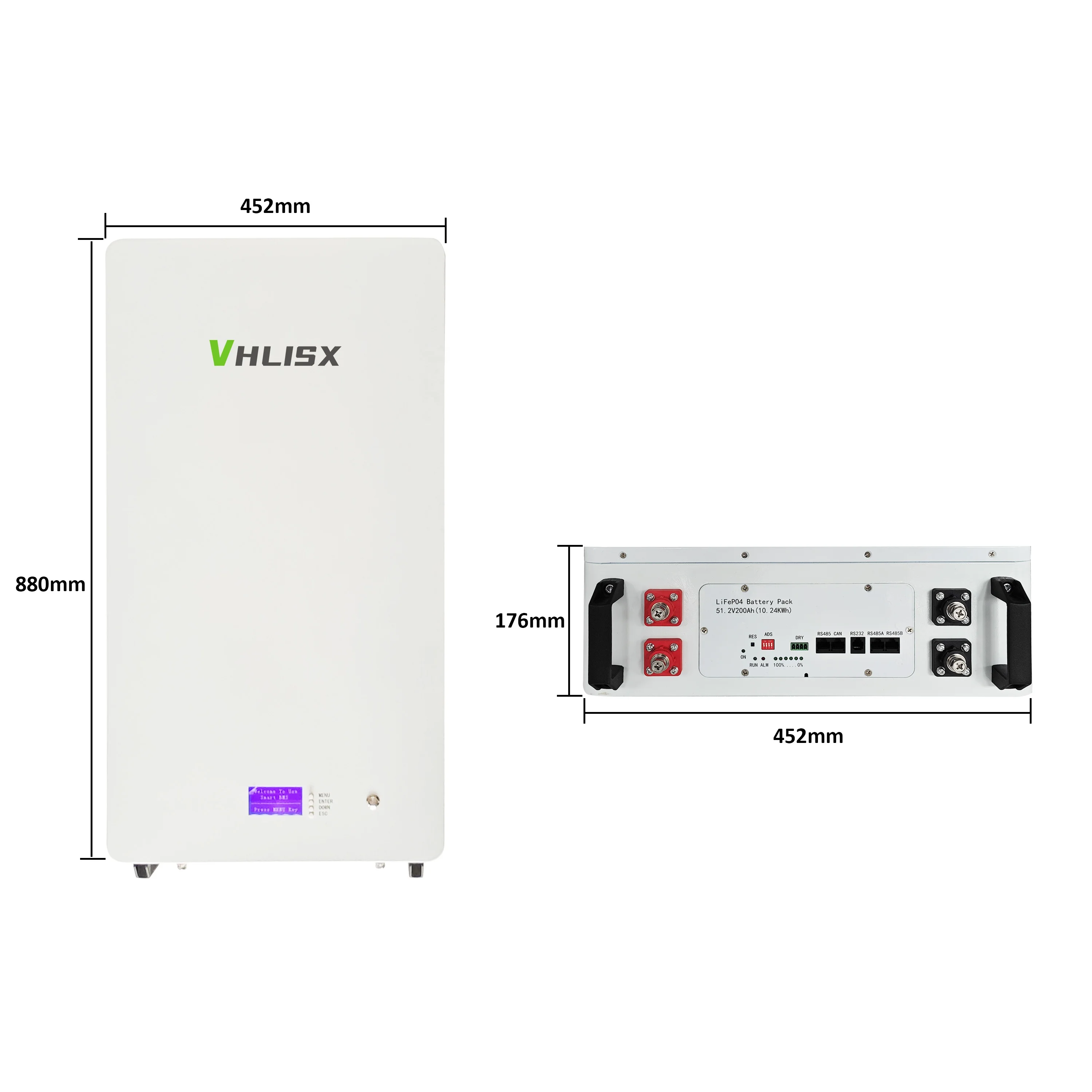Vhlisx 48v 200ah Lithium Battery power wall lifepo4 battery pack 10kwh for Solar 48v Lithium Ion Battery Pack Power wall