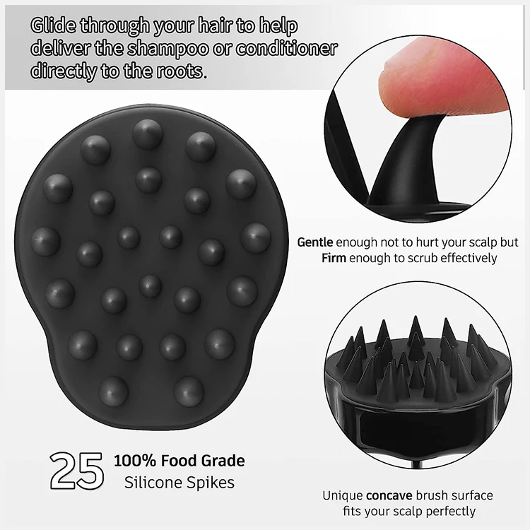 Professional Silicone Shampoo Brush Household ABS Hair Scalp Massager Shampoo Hair Brush For Hair Growth