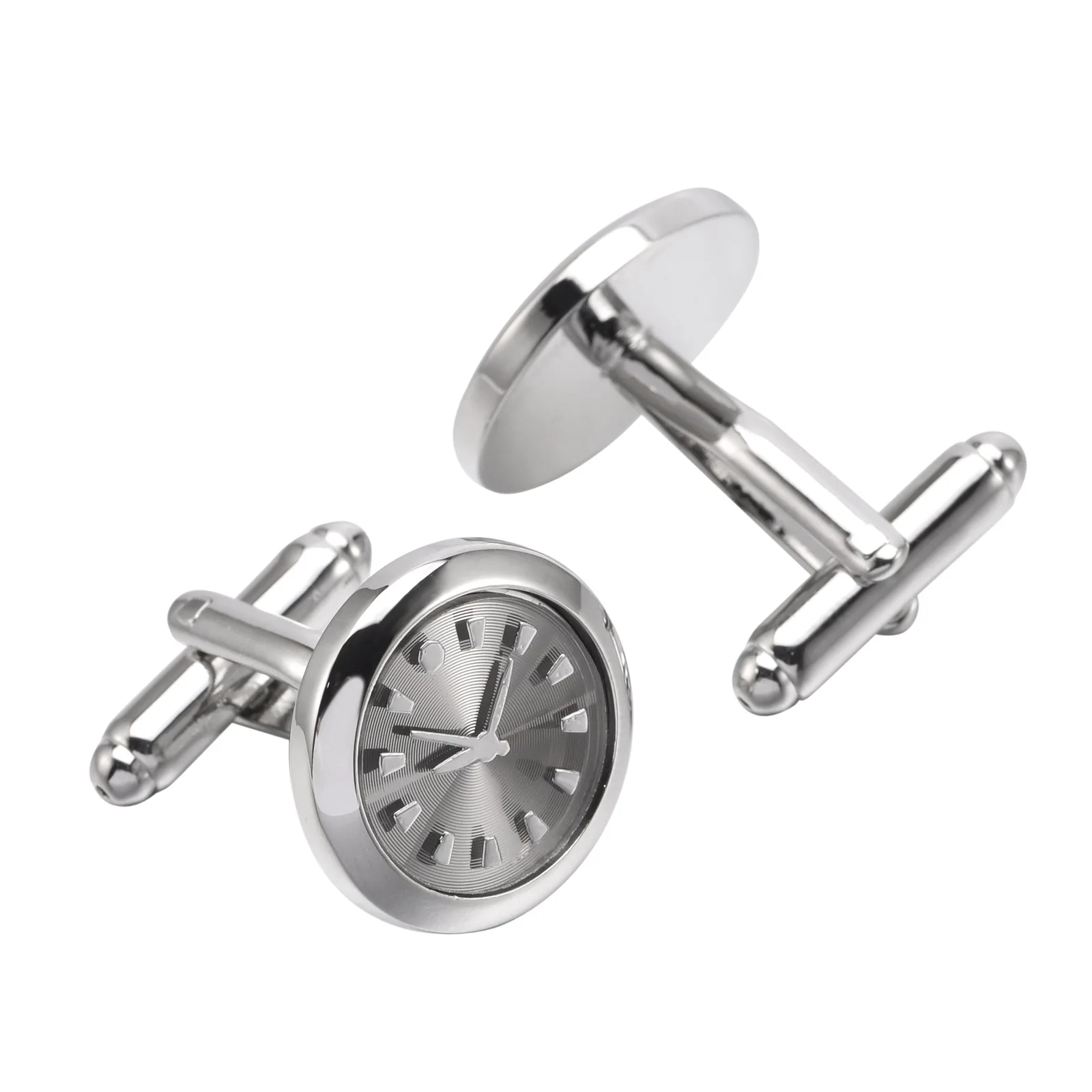 Popular silver alarm clock cufflinks