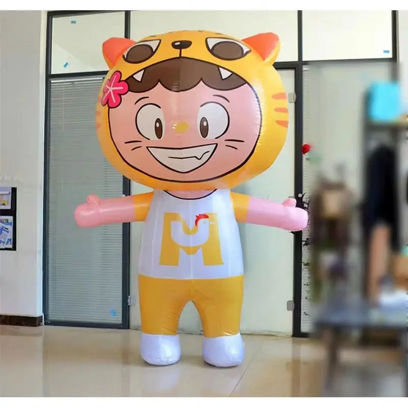 Customized quality PVC glossy black Inflatable doll for adversting