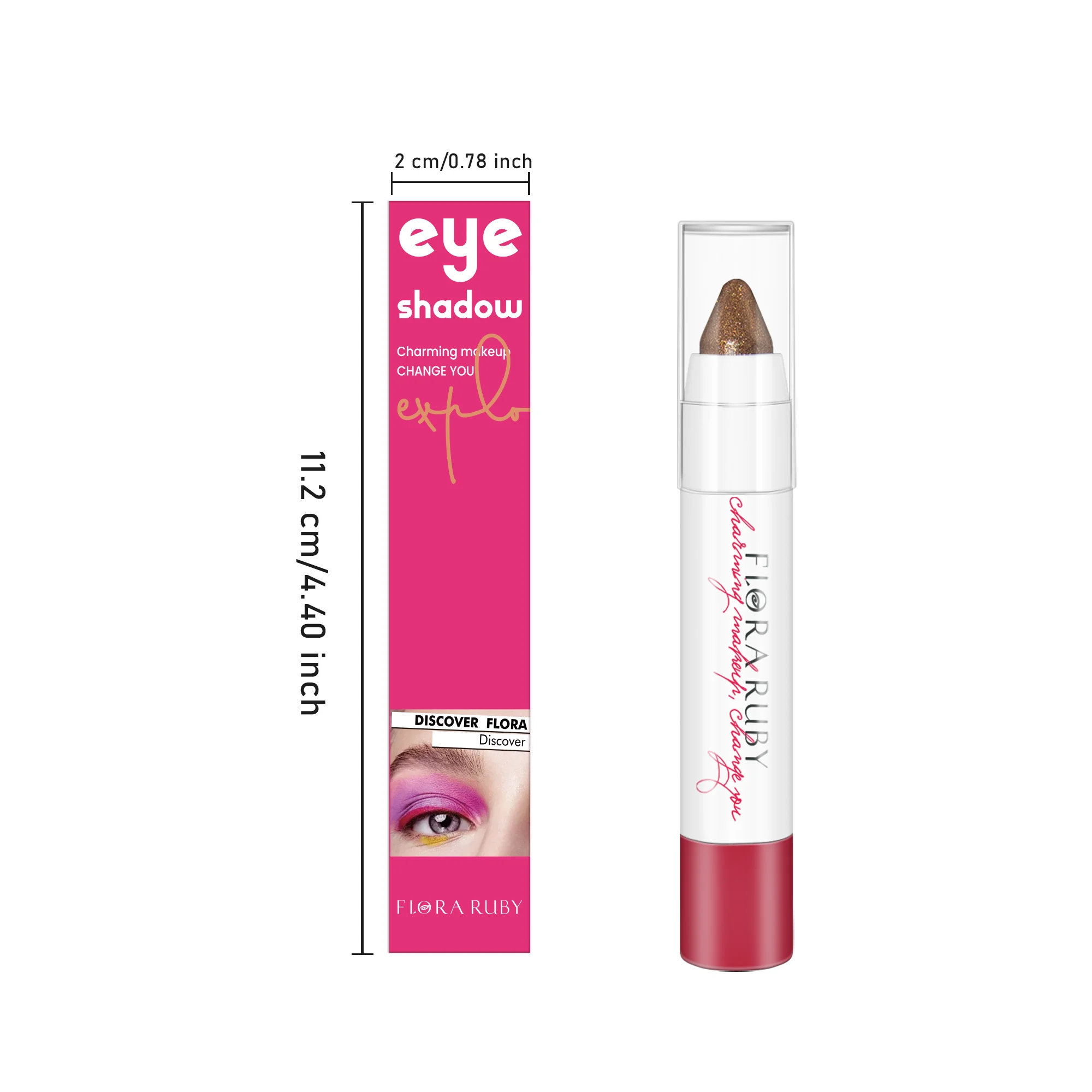 Custom vegan matte eye shadow stick waterproof long lasting radiant eyeshadow pencil makeup single color shadow pen