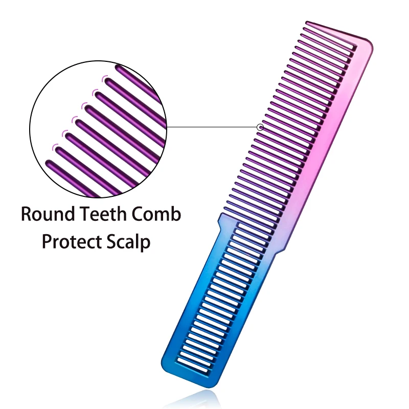 Luxury Gold Hair Cutting Styling Comb Electronic Plating Gold Rainbow Barber Hair Trimmer Comb Hairdressing Combs For Men Women