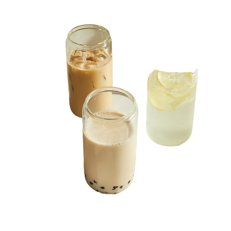 Lilac bsci sgs lfgb 530m glass cup glass tumbler beer glasses libbey glass can with a straw and lid