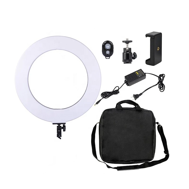  Дистанционное светодиодное кольцо света 18 дюймов Ringlight фотографии кольцевая лампа для макияжа LED с подставкой типа «Горячий башмак камеры и