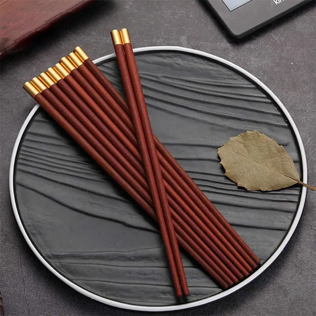 25CM Red sandalwood Material chopsticks Reusable biodegradable Good luck Chinese Chopsticks Set for Festival gifts Asian foods