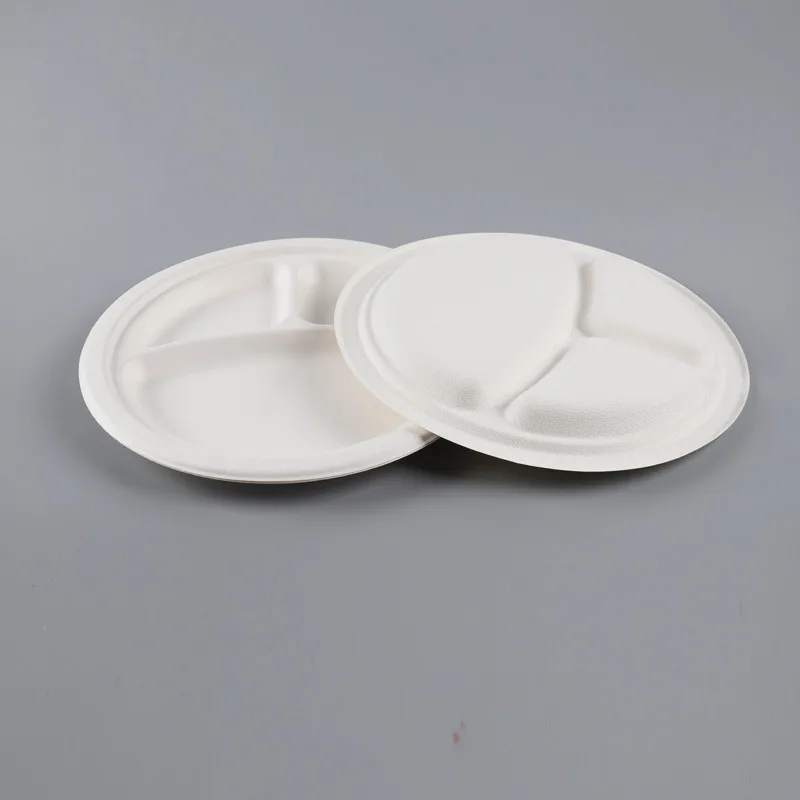 7inch 8inch Cheap Disposable Eco Friendly Sugarcane Bagasse Dishes Compostable Biodegradable Paper Plates