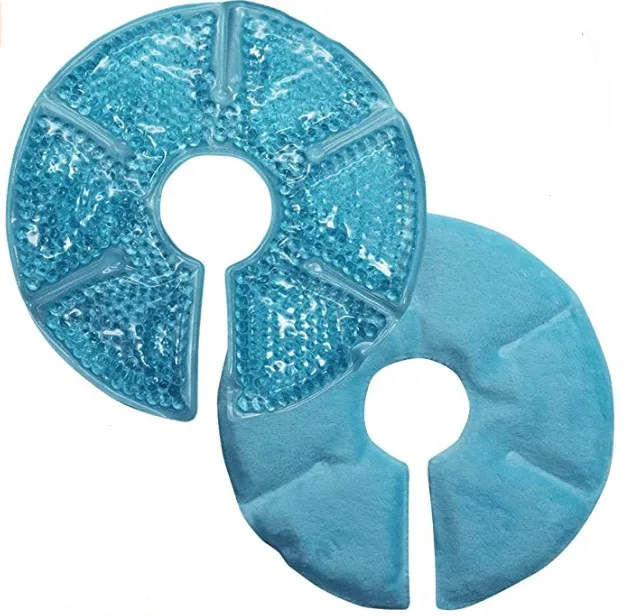 Breast Therapy Pads Breast Ice Pack, Hot Cold Breastfeeding Gel Pads, Boost Milk Let-Down with Gel Bead 2 Pads