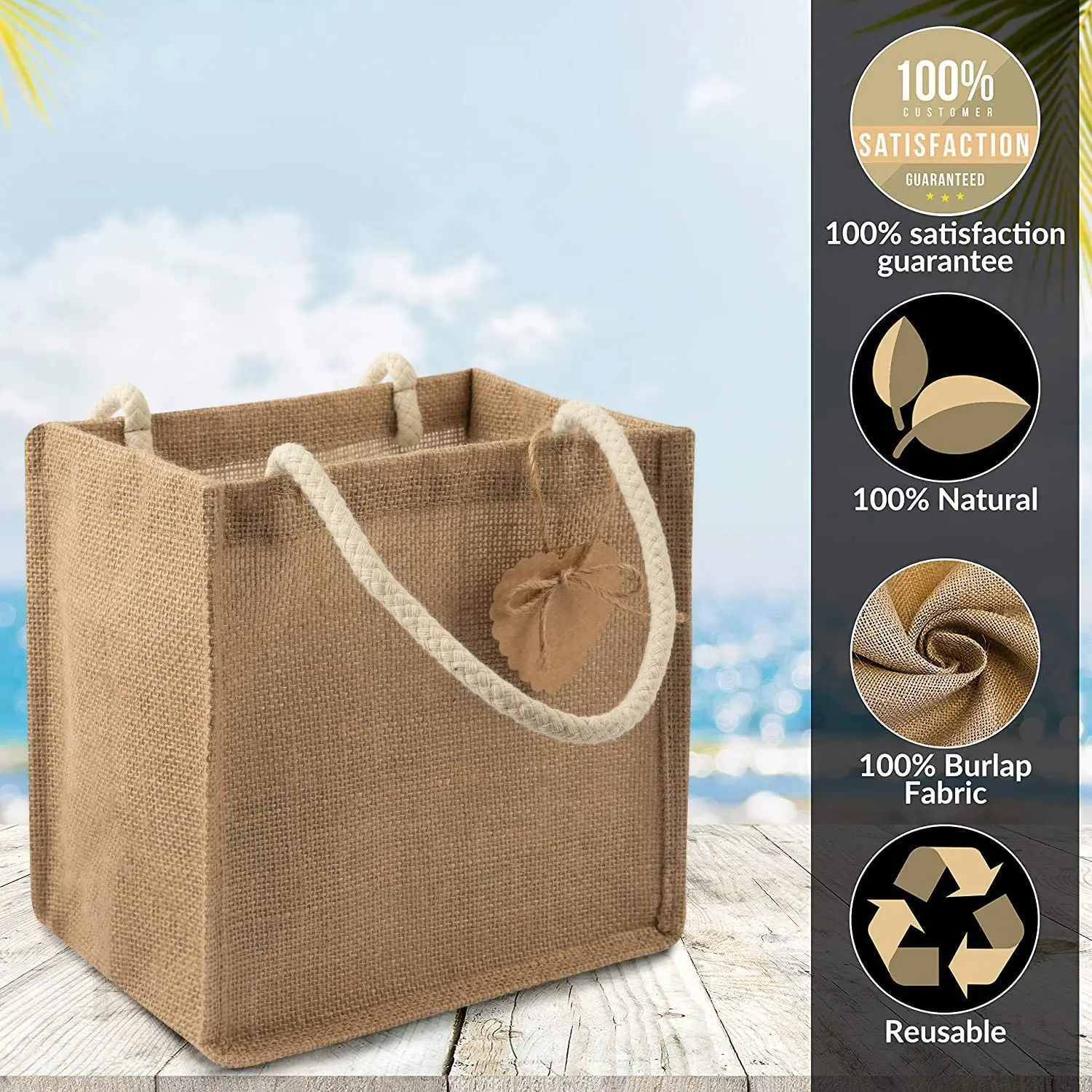 Customized environment friendly jute linen handbag beach bag shopping foldable bag jute bags wholesale