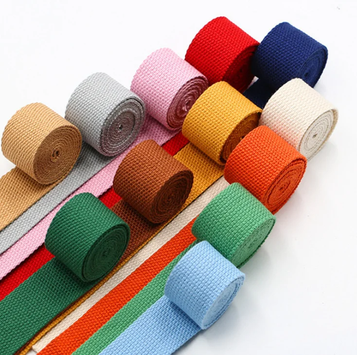 Factory Wholesale High Quality 2 Cm width Canvas Webbing Polyester cotton Webbing For Belt Bag