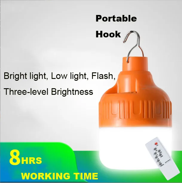 20w 40w 60w 80w Indoor Rechargeable Portable Smart Camping Usb Charger Solar Led Flash Hanging Lamp Lighting Solar Light Bulb