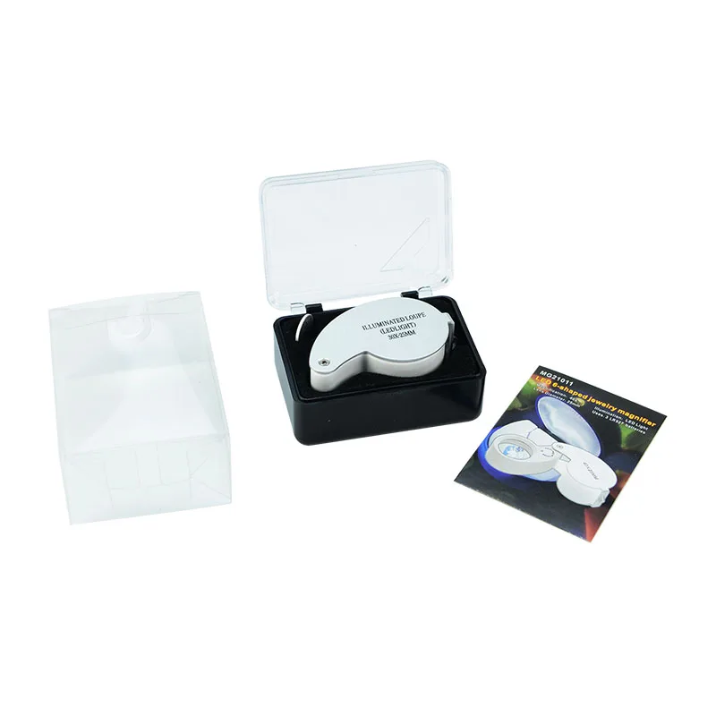 MG21011 Folding White LED Illuminated Loupe Jewelry Magnifier Magnifying Glass