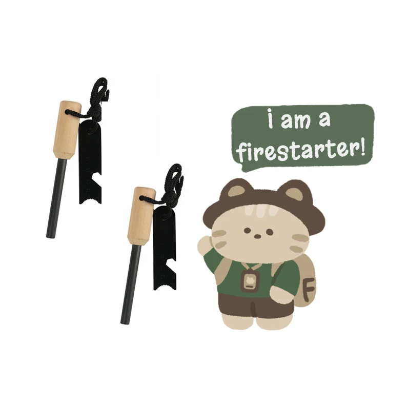 Waterproof Custom Emergency Flint Stone fire starter magnesium rod Rod With Striker